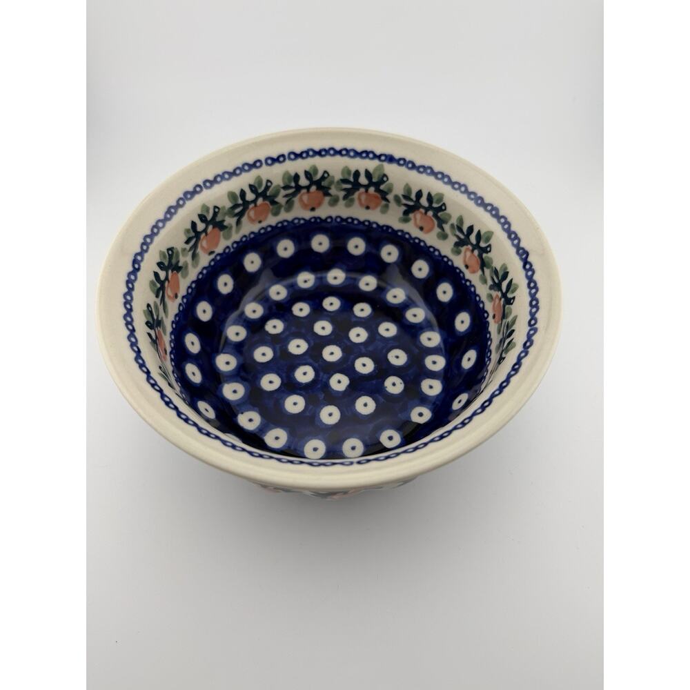 Boleslawiec Manufakura Polish Pottery Apple Bowl 6.75" Wide Hand Painted - Picture 3 of 7